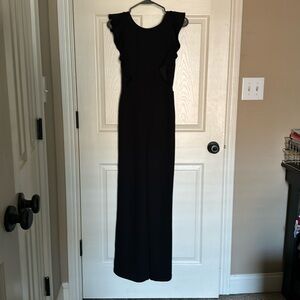 Lulus black ruffled wide leg jumpsuit. Worn once, perfect condition.